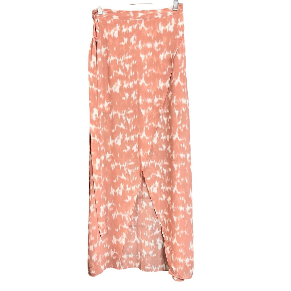 Forever 21 Semi Sheer Midi Skort Skirt Pink M